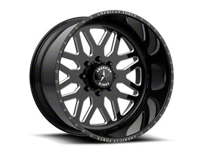 American Force B02 Trax SS Gloss Black Machined 6-Lug Wheel; 22x14; -73mm Offset (22-25 Bronco Raptor)