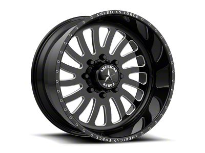 American Force 74 Octane SS Gloss Black Machined Wheel; 20x12; -40mm Offset (07-18 Jeep Wrangler JK)