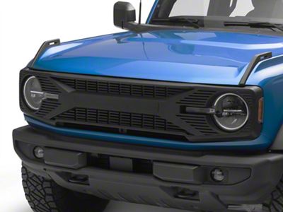 American Modified Tomahawk Grille; Matte Black (21-25 Bronco w/o Forward Facing Camera)