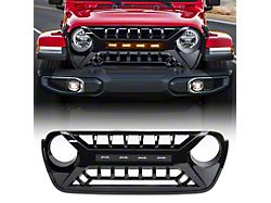 American Modified Armor Grille with Amber Lights; Glossy Black (20-25 Jeep Gladiator JT)