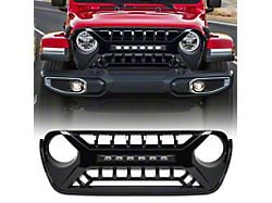 American Modified Armor Grille with Off-Road Lights; Glossy Black (20-25 Jeep Gladiator JT)