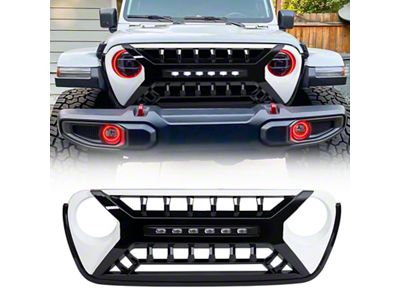 American Modified Armor Grille with Off-Road Lights; White and Black (20-25 Jeep Gladiator JT)