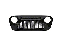 American Modified Demon Grille with LED Off-Road Lights; Glossy Black (20-26 Jeep Gladiator JT w/o TrailCam)