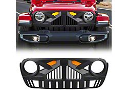 American Modified Empire Grille with Amber Lights and Camera Bracket; Matte Black (20-25 Jeep Gladiator JT)