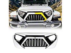American Modified Goliath Grille with LED DRL and Turn Signal; White and Black (18-26 Jeep Wrangler JL w/o TrailCam)