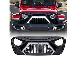 American Modified Goliath Grille with LED DRL and Turn Signals; Matte Black (18-25 Jeep Wrangler JL)