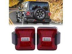 American Modified LED Tail Lights; Black Housing; Red Lens (18-26 Jeep Wrangler JL w/ Factory Halogen Tail Lights)