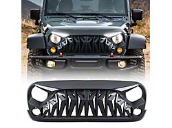 American Modified Shark Grille with LED Eyebrow DRL and Turn Signals; Matte Black (07-18 Jeep Wrangler JK)