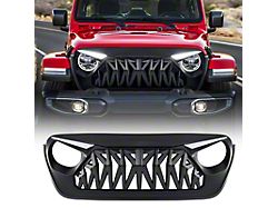 American Modified Shark Grille with LED Eyebrow DRL and Turn Signals, Matte Black (18-25 Jeep Wrangler JL)