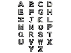 American Modified A-Z Grille Letters; Grey (24-26 Tacoma)
