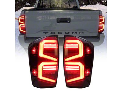 American Modified LED Tail Lights; Black Housing; Smoked Lens (16-23 Tacoma)