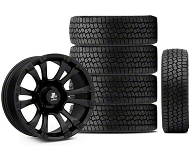 18x9 Mammoth Madness & 35in Milestar All-Terrain Patagonia AT/R Tire Package; Set of 5 (18-25 Jeep Wrangler JL)