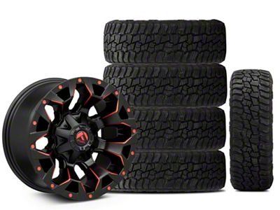 17x9 Fuel Wheels Assault & 33in Mickey Thompson All-Terrain Baja Boss A/T Tire Package; Set of 5 (18-25 Jeep Wrangler JL)
