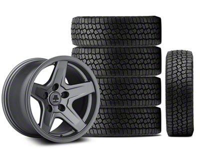 17x9 Mammoth Boulder & 33in Milestar All-Terrain Patagonia AT/R Tire Package; Set of 5 (18-25 Jeep Wrangler JL)