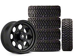 15x8 Mammoth 8 & 35in Mickey Thompson Mud-Terrain Baja Legend MTZ Tire Package; Set of 5 (97-06 Jeep Wrangler TJ)