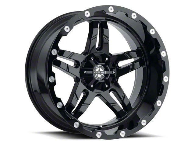 American Outlaw Wheels Titan XD Revolver Gloss Black 6-Lug Wheel; 20x10 ...