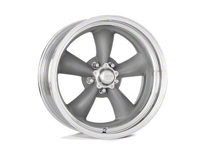 American Racing Classic Torq Thrust II Custom Gray with Polished Lip 5-Lug Wheel; 17x11; 1mm Offset (05-15 Tacoma)