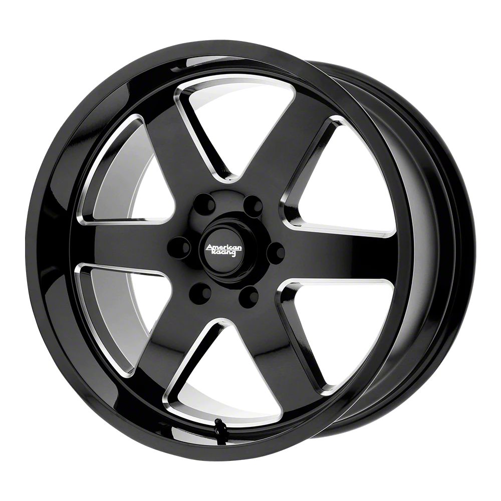 American Racing Bronco Patrol Gloss Black Milled 6-Lug Wheel; 18x9 ...