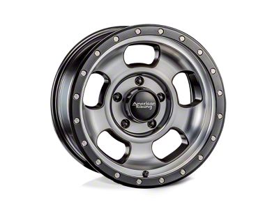 American Racing Ansen Offroad Satin Black Machined Wheel; 18x9; 0mm Offset (76-86 Jeep CJ7)