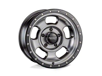 American Racing Ansen Offroad Satin Black Machined Wheel; 17x8.5; 25mm Offset (07-18 Jeep Wrangler JK)