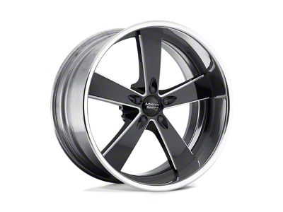 American Racing Burnout Black Milled Center with Polished Barrel Wheel; 22x9; 0mm Offset (18-25 Jeep Wrangler JL)