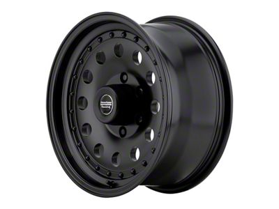 American Racing AR62 Outlaw II Satin Black Wheel; 16x8; 0mm Offset (76-86 Jeep CJ5 & CJ7)