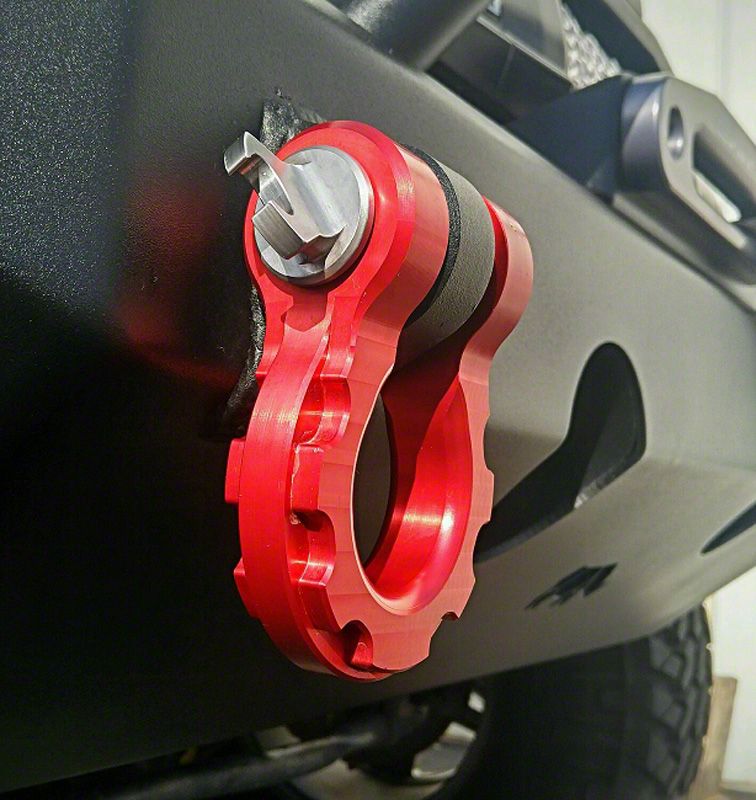 American Trail Products Bronco Billet D-Ring Shackles; Red