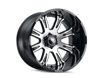 American Truxx Bomb Gloss Black Machined 6-Lug Wheel; 22x14; -76mm Offset (22-25 Bronco Raptor)