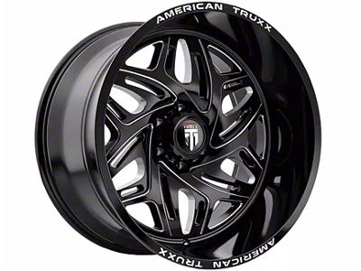 American Truxx Euphoria Gloss Black Milled 6-Lug Wheel; 22x12; -44mm Offset (22-25 Bronco Raptor)