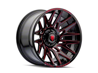 American Truxx Evolution Gloss Black with Prizm Red 6-Lug Wheel; 22x12; -44mm Offset (22-25 Bronco Raptor)