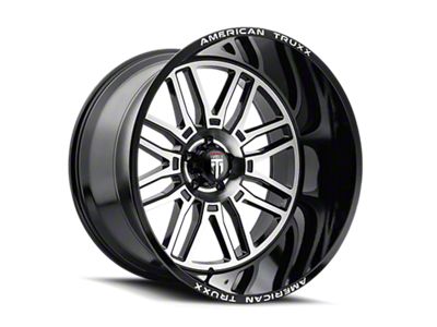 American Truxx Restless Gloss Black Machined 6-Lug Wheel; 22x12; -44mm Offset (22-25 Bronco Raptor)
