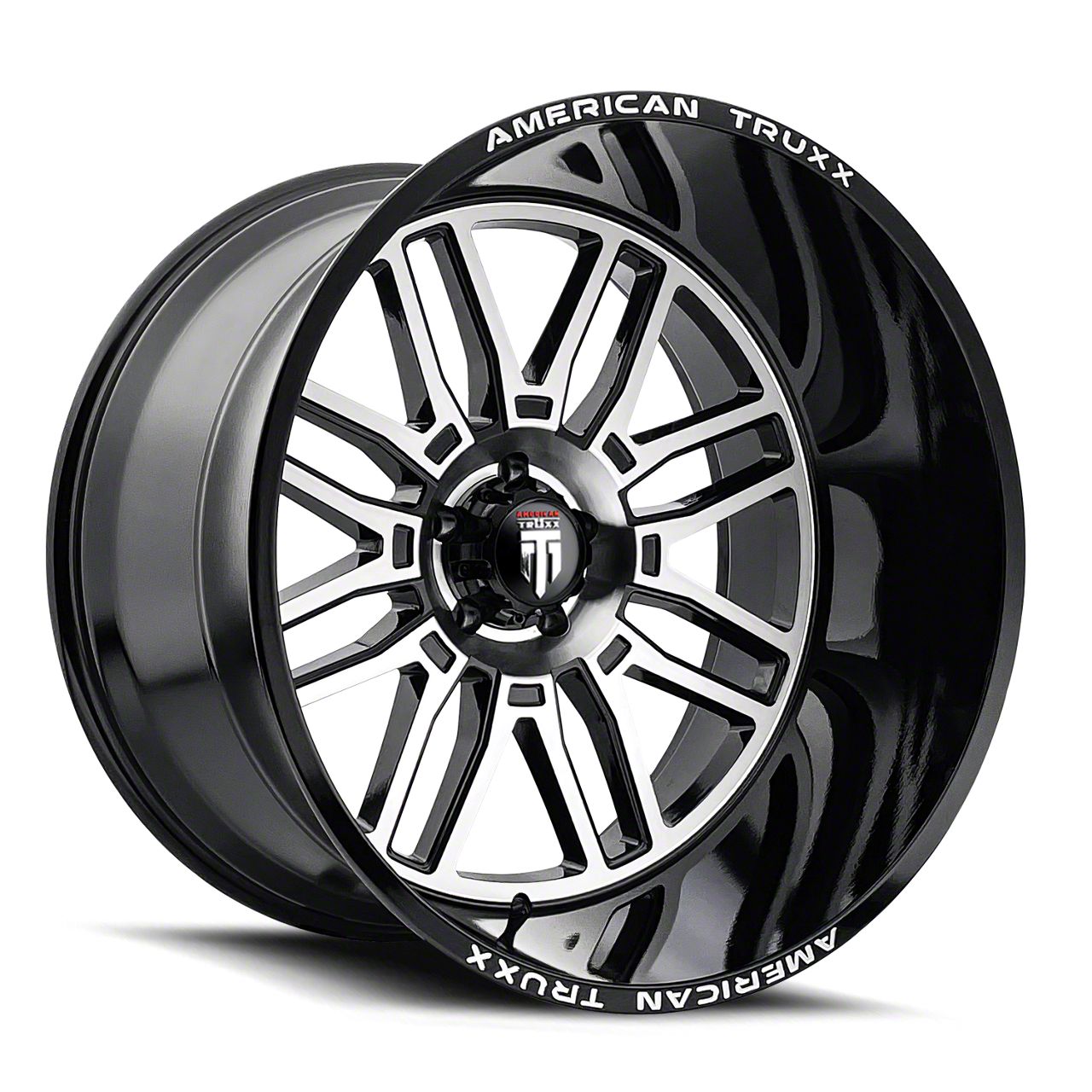 American Truxx Bronco Restless Gloss Black Machined 6Lug Wheel; 22x12