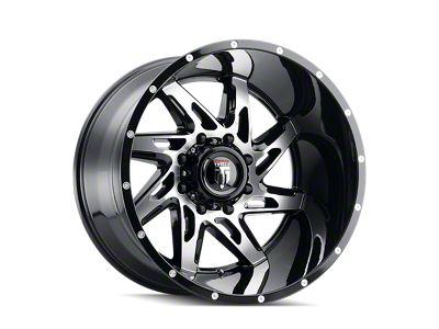 American Truxx Spyder Gloss Black Machined Wheel; 22x14; -76mm Offset (99-04 Jeep Grand Cherokee WJ)