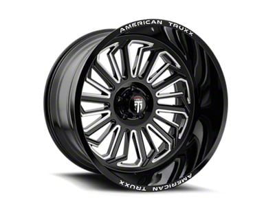 American Truxx Butcher Gloss Black Milled Wheel; 24x14; -76mm Offset (20-25 Jeep Gladiator JT)