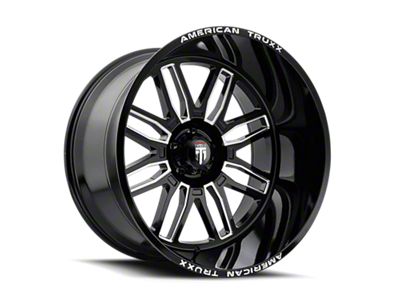American Truxx Restless Gloss Black Milled Wheel; 20x10; -25mm Offset (07-18 Jeep Wrangler JK)