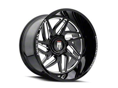 American Truxx Goliath Gloss Black Milled 6-Lug Wheel; 22x12; -44mm Offset (16-23 Tacoma)