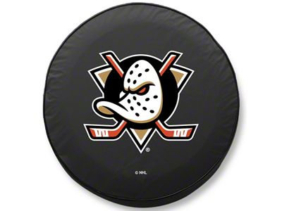 Anaheim Ducks Spare Tire Cover; Black (66-18 Jeep CJ5, CJ7, Wrangler YJ, TJ & JK)
