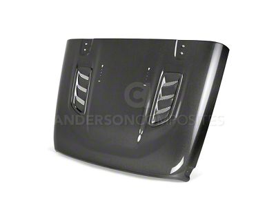 Anderson Composites Type-OE Rubicon Style Hood; Carbon Fiber (18-25 Jeep Wrangler JL)