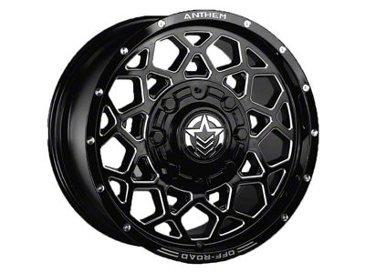 Anthem Off-Road Avenger Gloss Black Milled Wheel; 18x9; 18mm Offset (18-25 Jeep Wrangler JL)