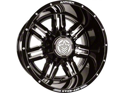 Anthem Off-Road Equalizer Gloss Black Milled Wheel; 20x12; -44mm Offset (18-25 Jeep Wrangler JL)