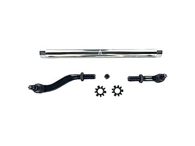 Apex Chassis 2.5-Ton Drag Link Assembly with Flip Kit; Polished Aluminum (20-25 Jeep Gladiator JT)