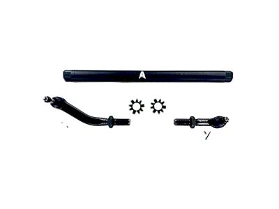 Apex Chassis 2.5-Ton Drag Link Assembly without Flip Kit; Black Aluminum (20-25 Jeep Gladiator JT)