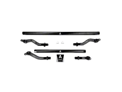 Apex Chassis 2.5-Ton Tie Rod and Drag Link Assembly without Flip Kit for Dana 30 and 0 to 4.50-Inch Lift; Steel (20-25 Jeep Gladiator JT, Excluding Launch Edition, Mojave & Rubicon)
