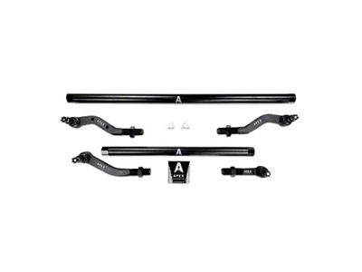 Apex Chassis 2.5-Ton Tie Rod and Drag Link Assembly with Flip Kit for Dana 30 and 4.50+ Inch Lift; Steel (20-25 Jeep Gladiator JT, Excluding Launch Edition, Mojave & Rubicon)