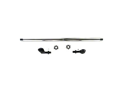 Apex Chassis 1-Ton Drag Link Kit without Flip Kit; Polished Aluminum (07-18 Jeep Wrangler JK)