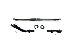 Apex Chassis 2.5-Ton Drag Link Assembly without Flip Kit; Polished Aluminum (18-24 Jeep Wrangler JL)