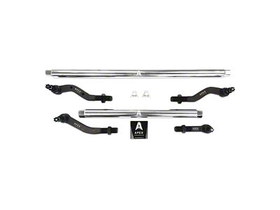 Apex Chassis 2.5-Ton Steering Kit without Flip Kit for 0 to 3.50-Inch Lift; Polished Aluminum (07-18 Jeep Wrangler JK)