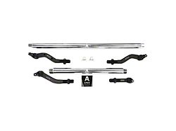 2.5-Ton Tie Rod and Drag Link Assembly with Flip Kit for Dana 30 and 4.50+ Inch Lift; Polished Aluminum (18-26 Jeep Wrangler JL, Excluding Rubicon)