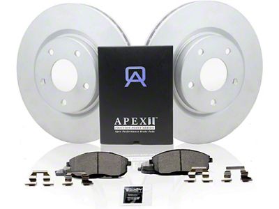 Apex One Enviro-Friendly Geomet OE 5-Lug Brake Rotor and Friction Point Pad Kit; Rear (15-23 Jeep Renegade BU)