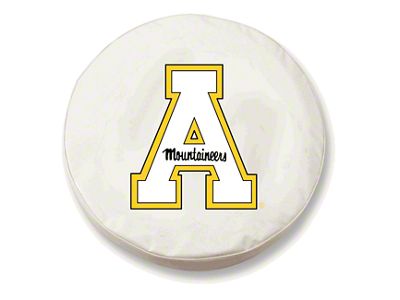 Appalachian State Spare Tire Cover; White (66-18 Jeep CJ5, CJ7, Wrangler YJ, TJ & JK)